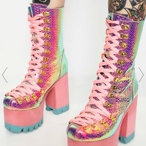 Dolls kills poisonous vixen snake platform boots